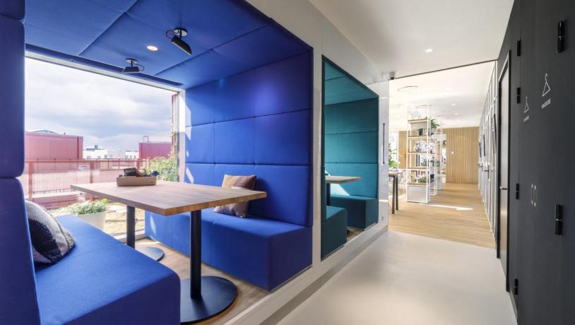 Work spaces at Zoku Copenhagen hotel, Denmark