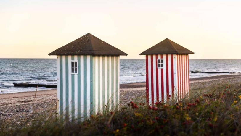 Badehus ved Rågeleje på Nordsjælland, Danmark