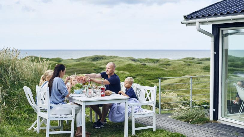 Familie i ferie hus i Nordjylland