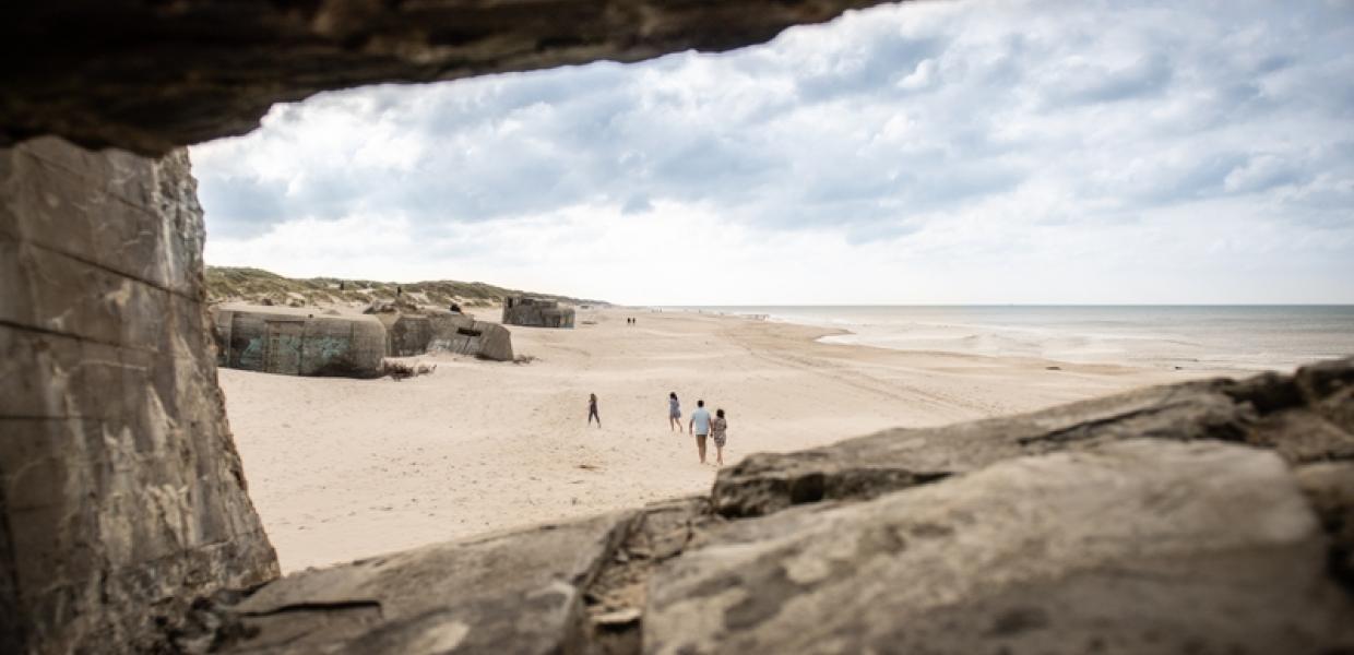 Uitzicht vanuit een bunker in Houvig in Denmarken