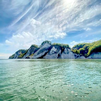 The white cliffs of Møn seen from the water, Denmark